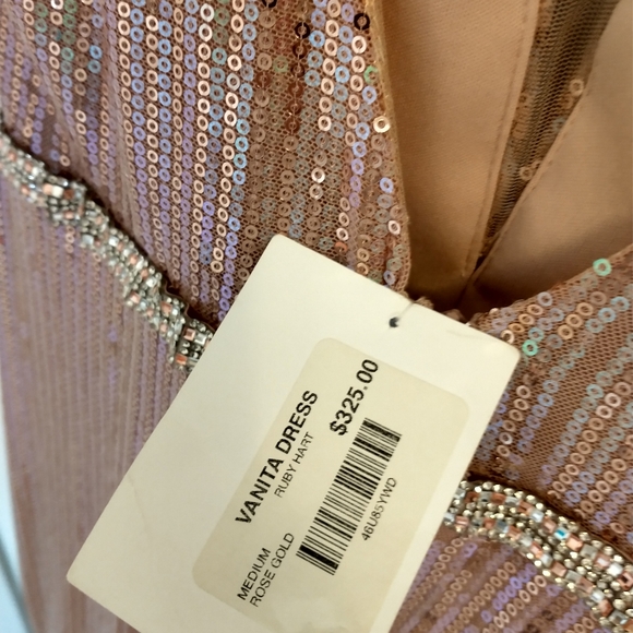 Rose Gold Sequin Mermaid Style Dress NWT - Picture 11 of 13